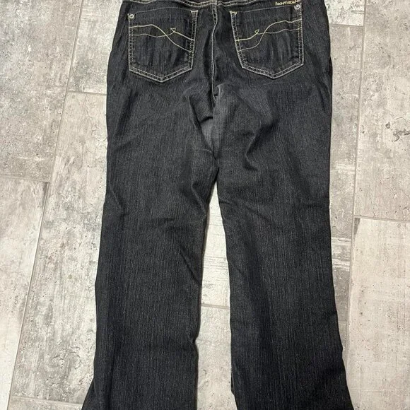 DKNY Women's Sz 10 Designer Soho Jeans Black BootCut Mid Rise Ladies Denim Pants - Picture 2 of 3